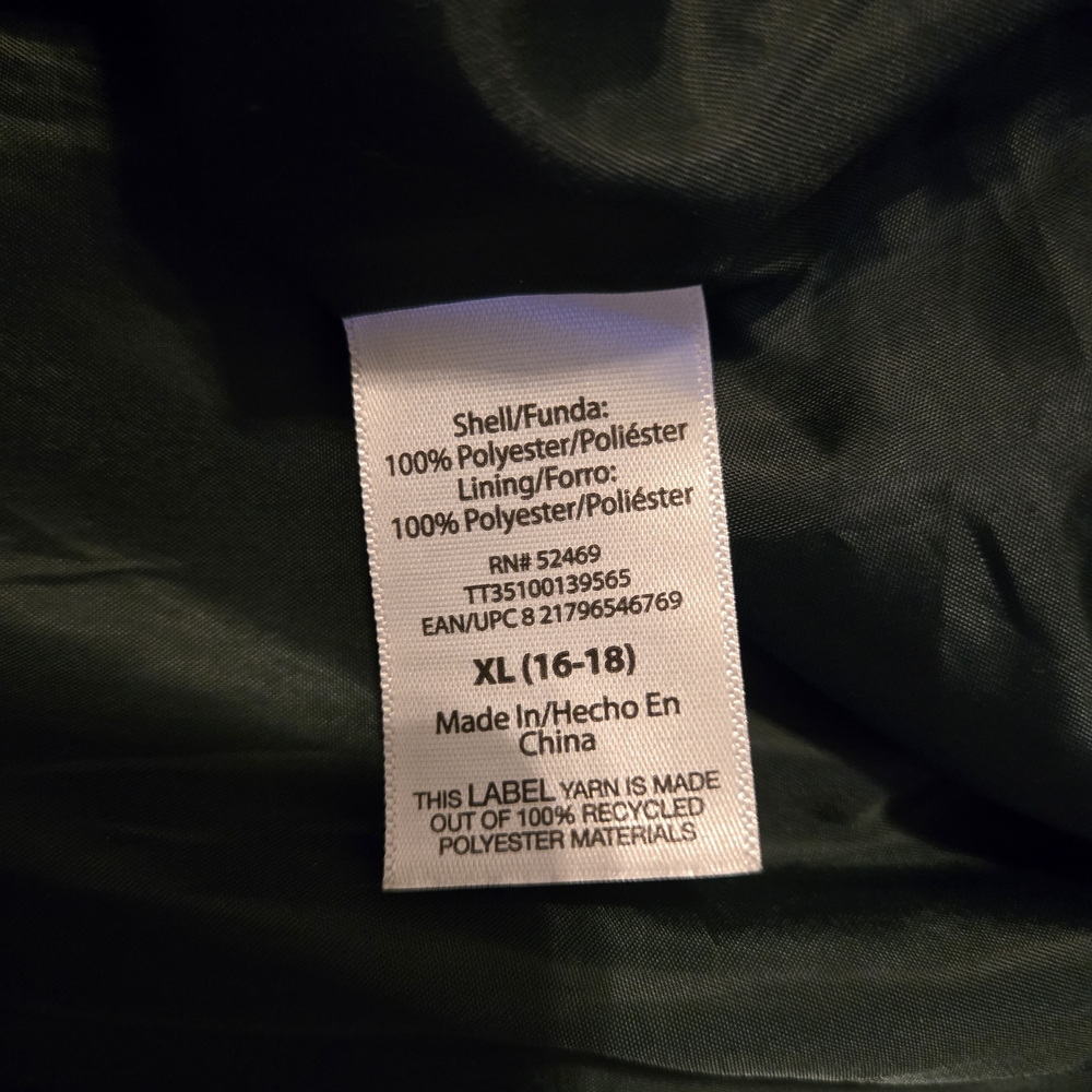 TIME and TRUE Women's Size XL Green Hooded Rain/Trench Jacket - Picture 13 of 13